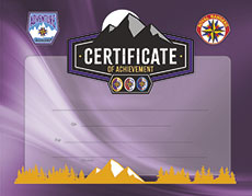 Adventure Rangers Certificate of Achievement