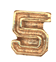 Gold Numeral 5 Award